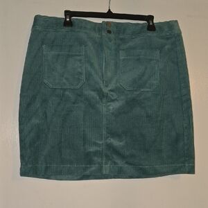 Teal Corduroy Skirt
